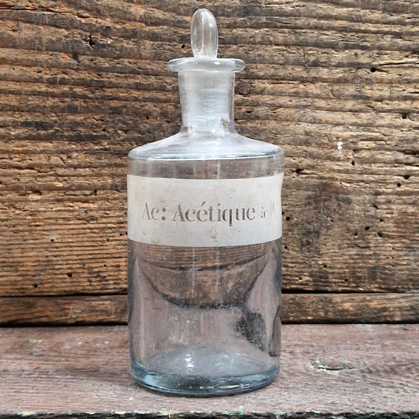 Ancien flacon d’apothicaire « Acide Acétique à 10 »