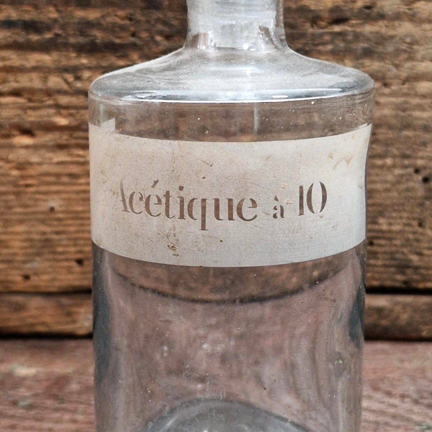 Ancien flacon d’apothicaire « Acide Acétique à 10 »