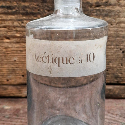 Ancien flacon d’apothicaire « Acide Acétique à 10 »