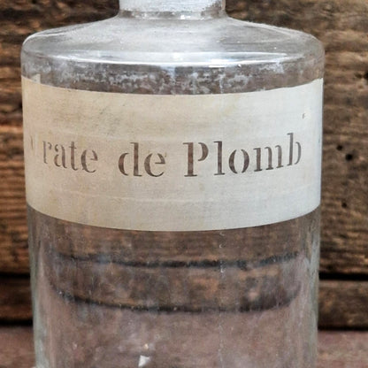 Ancien flacon d’apothicaire « Nitrate de Plomb » - Vers 1880
