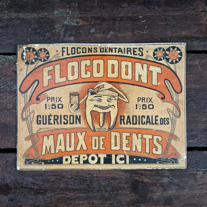 Ancien carton publicitaire Flocodont - Art Nouveau