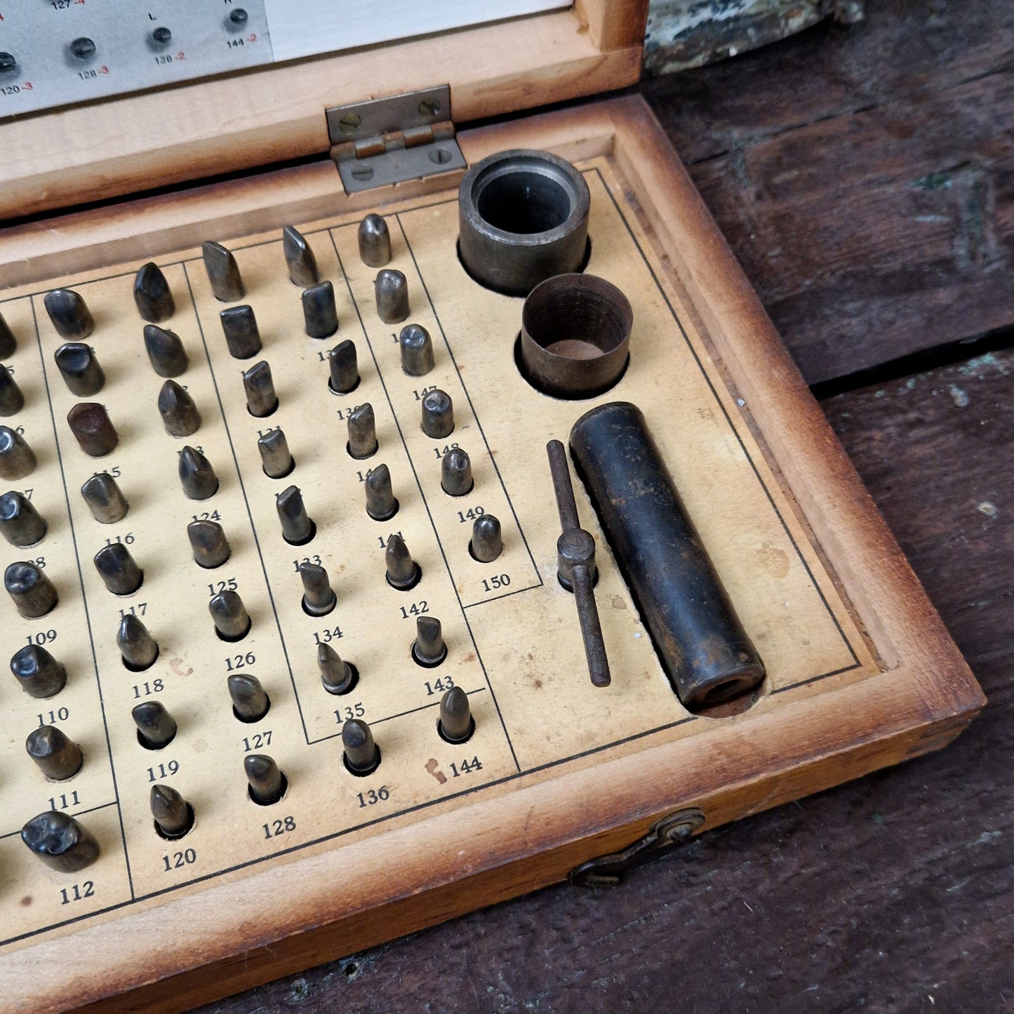 Ancien coffret dentaire pour fabrication de couronnes en or