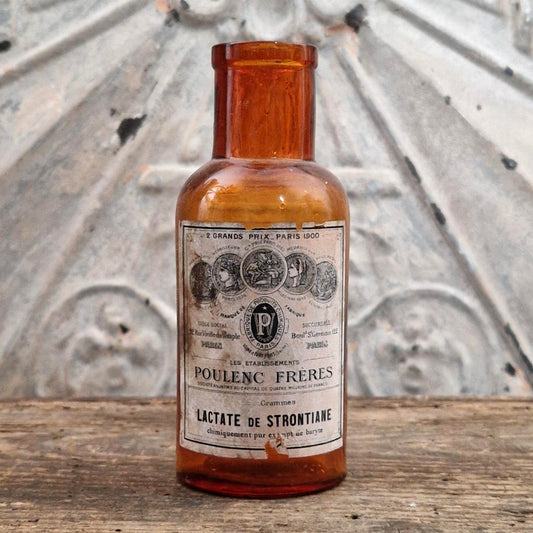 Ancien flacon « Lactate de Strontiane », vers 1900