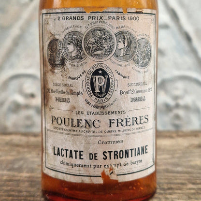 Ancien flacon « Lactate de Strontiane », vers 1900
