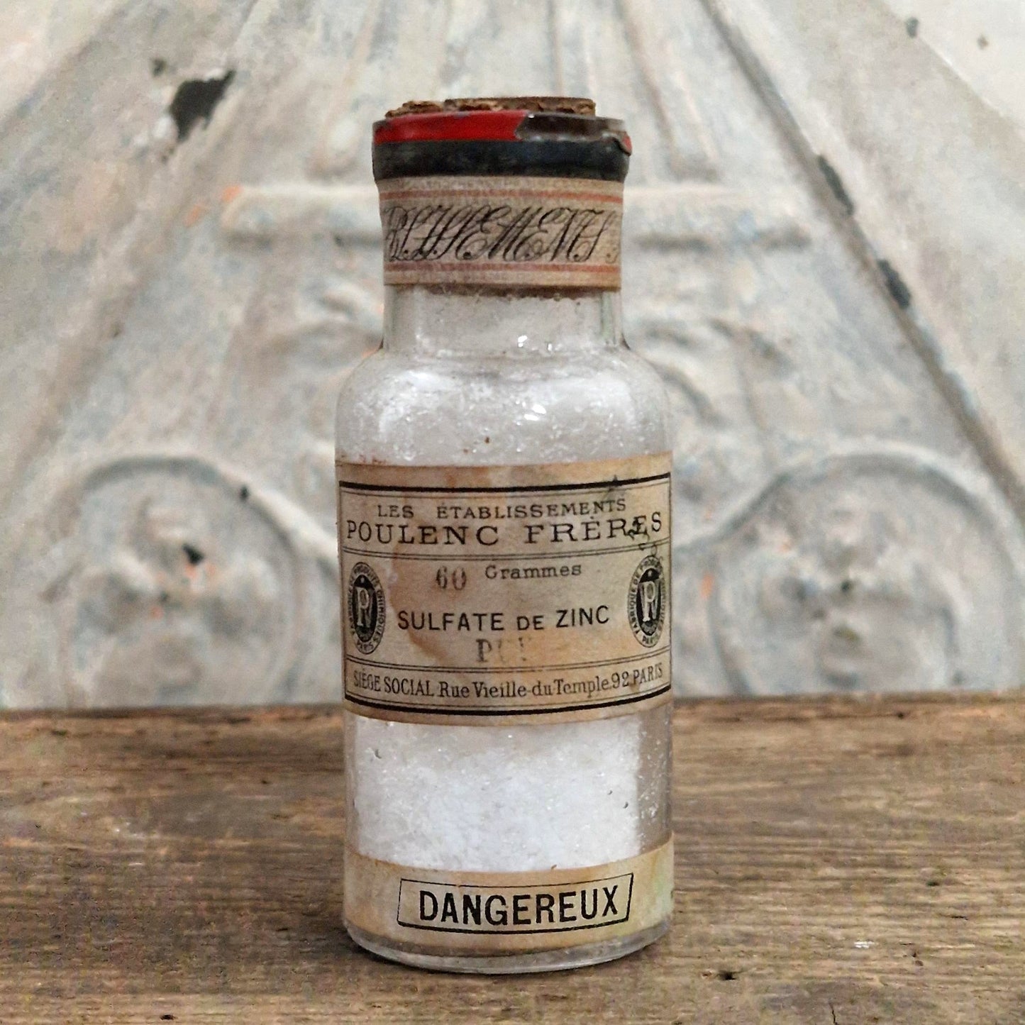 Flacon de pharmacie « Sulfate de Zinc - Poulenc Frères »