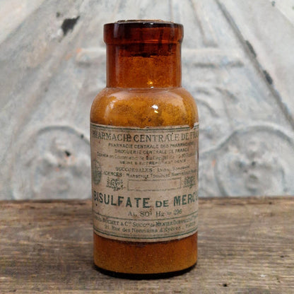 Ancien flacon de pharmacie « Bisulfate de Mercure » - XIXe