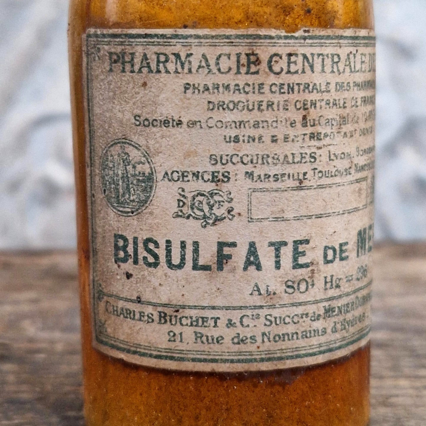 Ancien flacon de pharmacie « Bisulfate de Mercure » - XIXe
