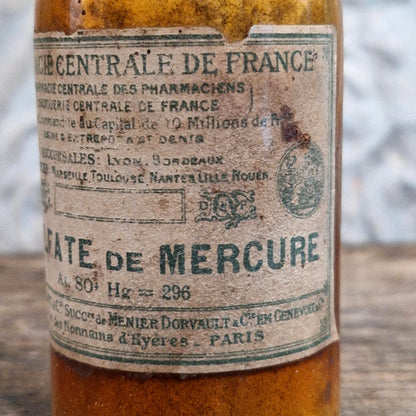 Ancien flacon de pharmacie « Bisulfate de Mercure » - XIXe