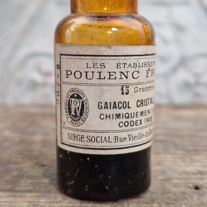 Flacon Poulenc Frères « Gaïacol cristallisé » - Codex 1908