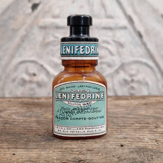 Ancien flacon pharmaceutique « Lenifedrine »