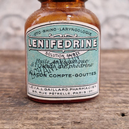 Ancien flacon pharmaceutique « Lenifedrine »