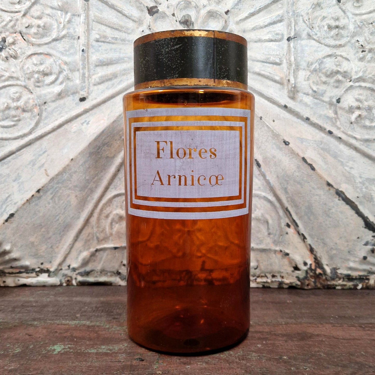 Grand pot d’apothicaire « Fleurs d’arnica » - XIXe