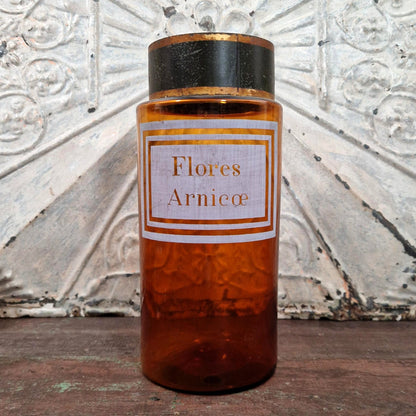 Grand pot d’apothicaire « Fleurs d’arnica » - XIXe