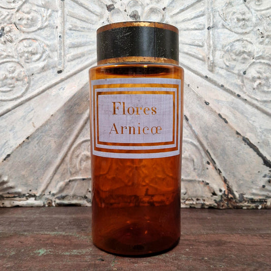 Grand pot d’apothicaire « Fleurs d’arnica » - XIXe