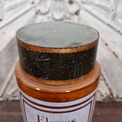 Grand pot d’apothicaire « Fleurs d’arnica » - XIXe