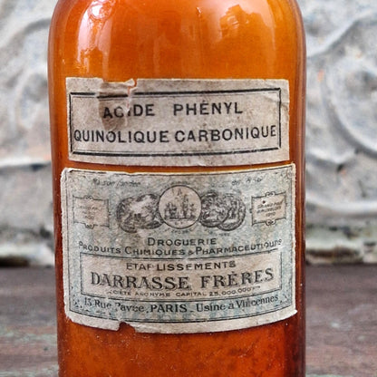 Ancien flacon « Acide phényl quinoléique carbonique »