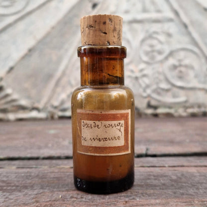 Ancien flacon de pharmacie « Oxyde rouge de Mercure »