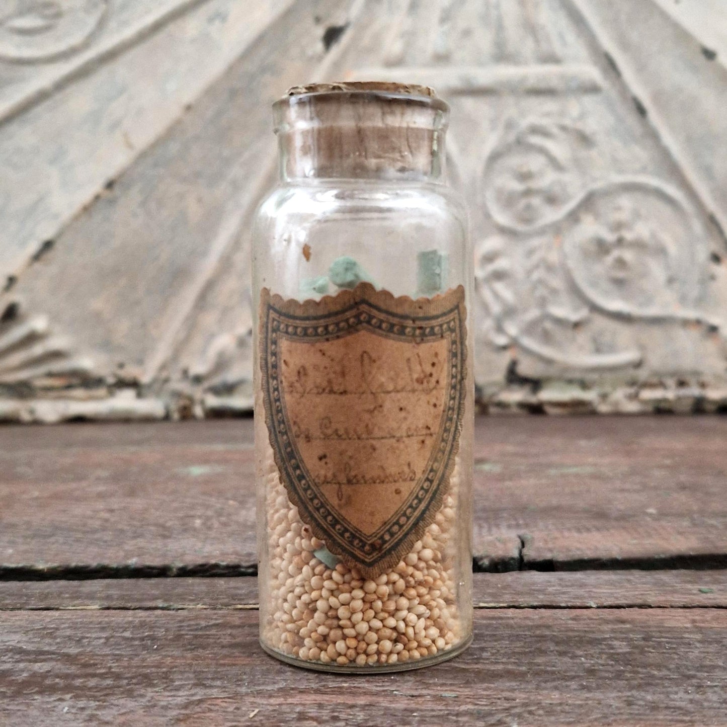 Ancien flacon homéopathique - Globules et tubes