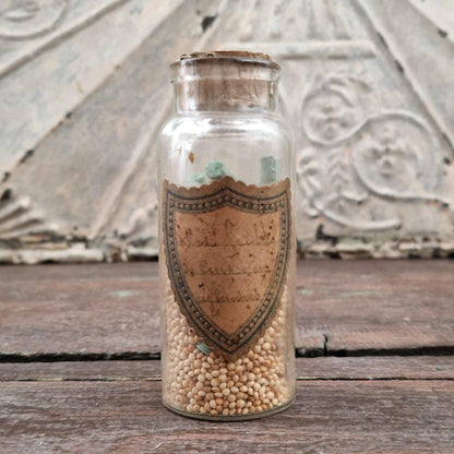 Ancien flacon homéopathique - Globules et tubes