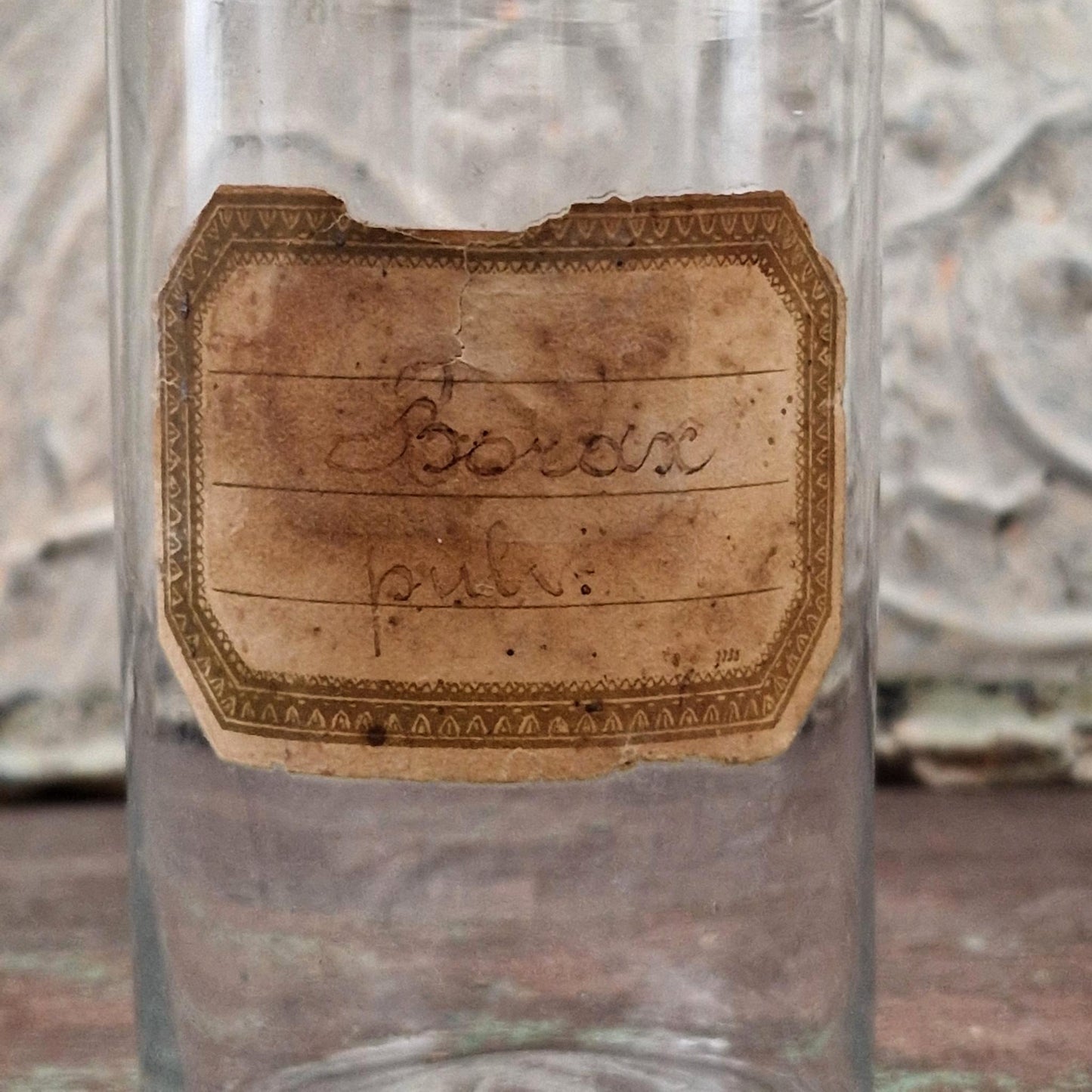 Ancien pot d'apothicaire « Borax pur » - XIXe siècle