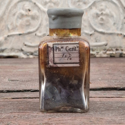 Ancien flacon de pharmacie scellé « Permanganate de Potasse »