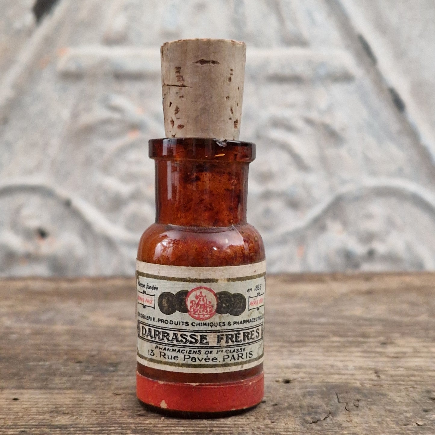 Ancien flacon de pharmacie « Sulfate d'Ésérine - Toxique »