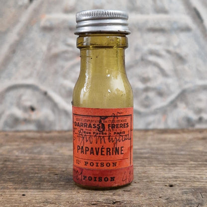 Flacon ancien de pharmacie « Papavérine - Poison »