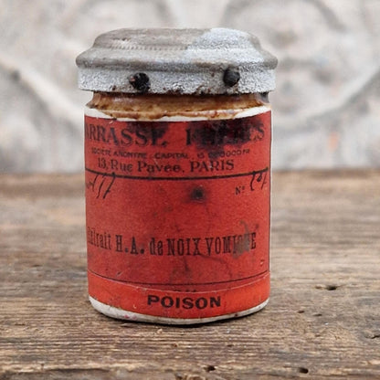 Ancien pot « Extrait de Noix Vomique, Poison »