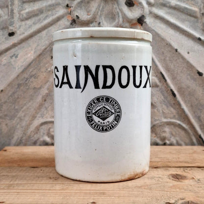 Ancien pot en céramique « SAINDOUX - Félix Potin »