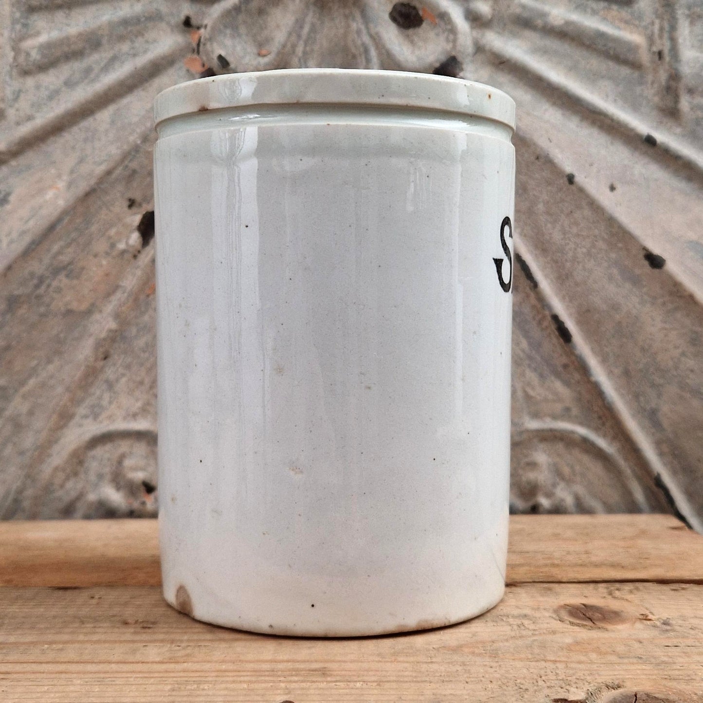 Ancien pot en céramique « SAINDOUX - Félix Potin »