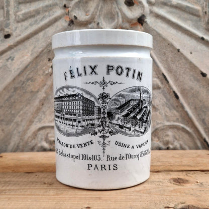 Ancien Pot Félix Potin Noir et Blanc - vers 1883-1890
