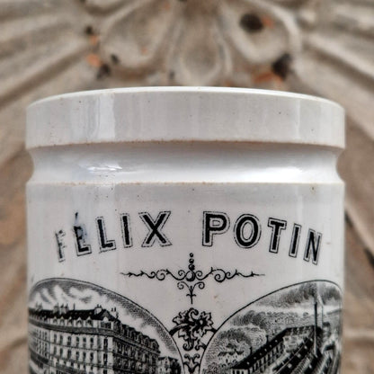 Ancien Pot Félix Potin Noir et Blanc - vers 1883-1890