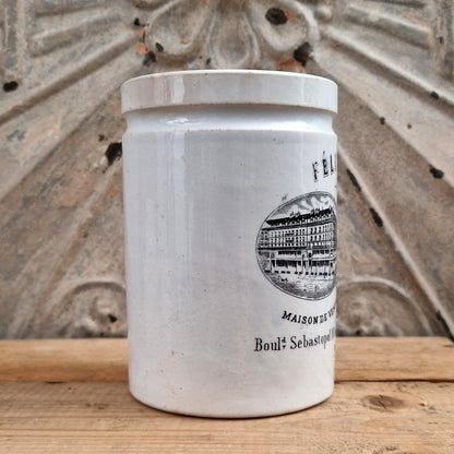 Ancien Pot Félix Potin Noir et Blanc - vers 1883-1890