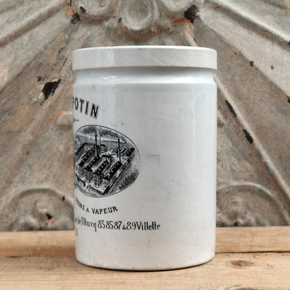 Ancien Pot Félix Potin Noir et Blanc - vers 1883-1890