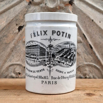 Rare pot Félix Potin Noir et Blanc - vers 1881 / 1883