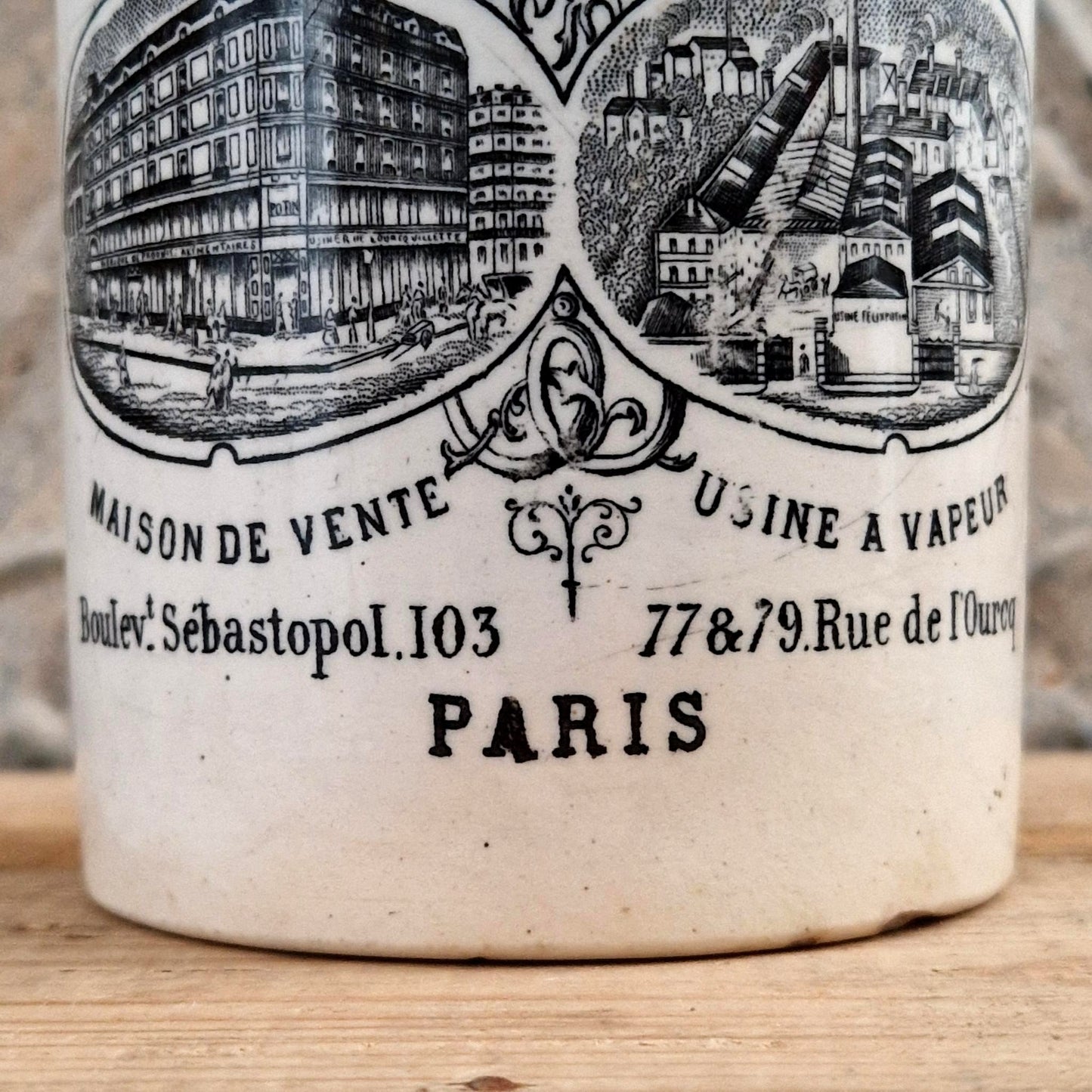 Rare pot Félix Potin Noir et Blanc - vers 1881 / 1883