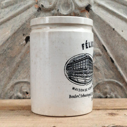 Rare pot Félix Potin Noir et Blanc - vers 1881 / 1883