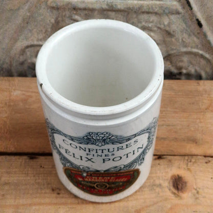Rare pot de confitures « Félix Potin » avec étiquette
