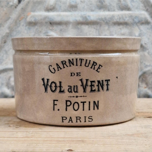 Rare pot en faïence Félix Potin « Vol au Vent »