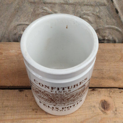 Ancien Pot de confitures Félix Potin - Brun sépia