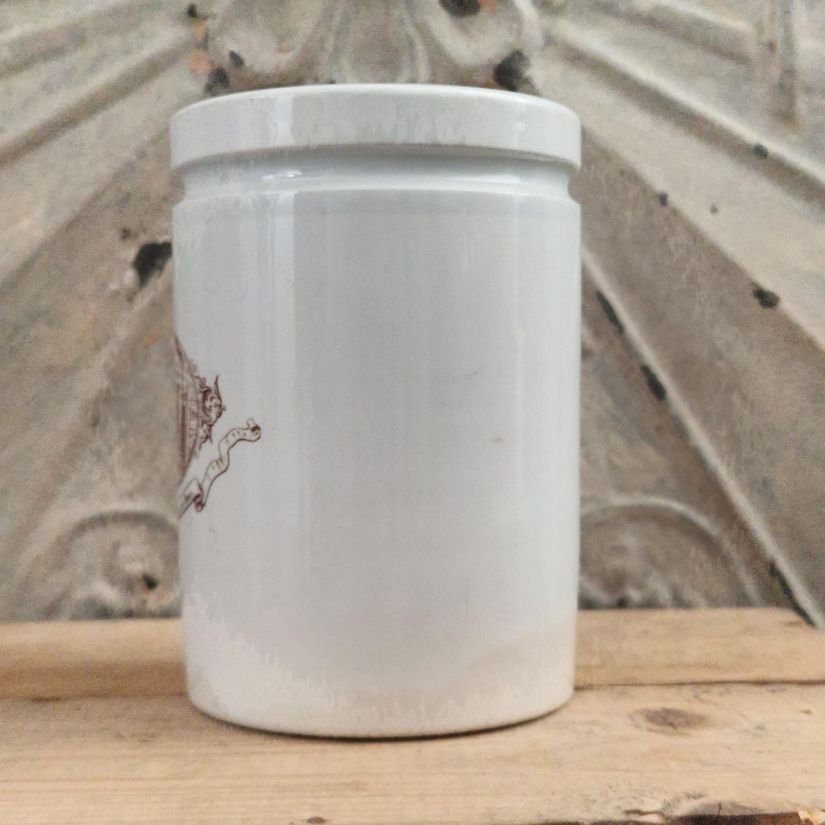 Ancien Pot de confitures Félix Potin - Brun sépia