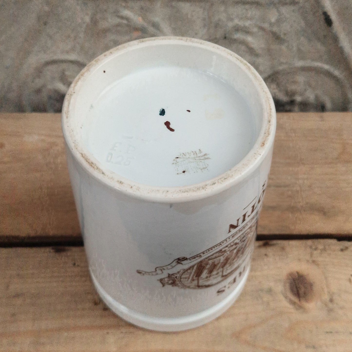 Ancien Pot de confitures Félix Potin - Brun sépia