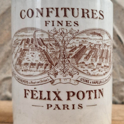 Pot Félix Potin « Confitures Fines » - Décor Brun sépia