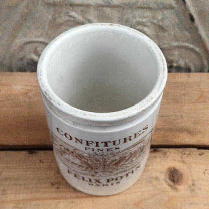 Pot Félix Potin « Confitures Fines » - Décor Brun sépia
