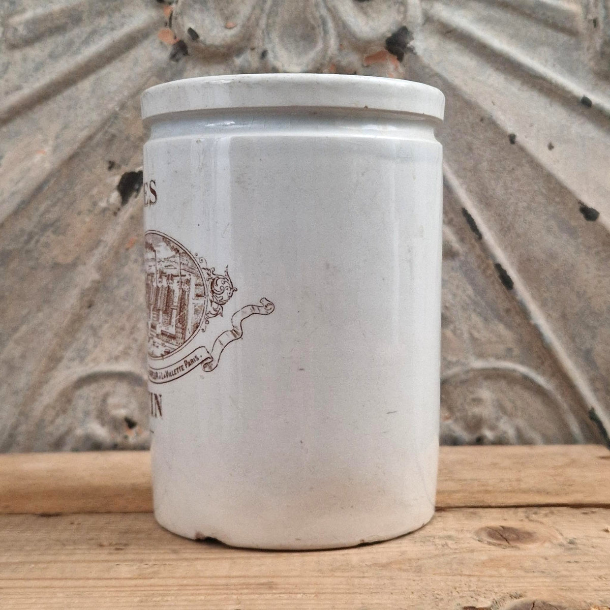 Pot Félix Potin « Confitures Fines » - Décor Brun sépia