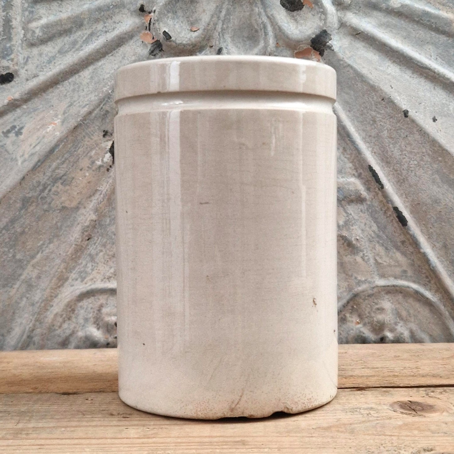 Ancien pot publicitaire polychrome  « Félix Potin »