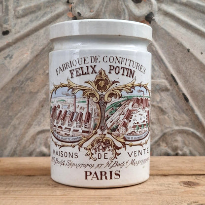Ancien pot de confitures « Félix Potin » en couleurs