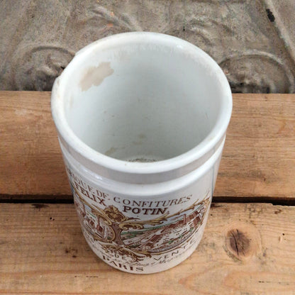 Ancien pot de confitures « Félix Potin » en couleurs