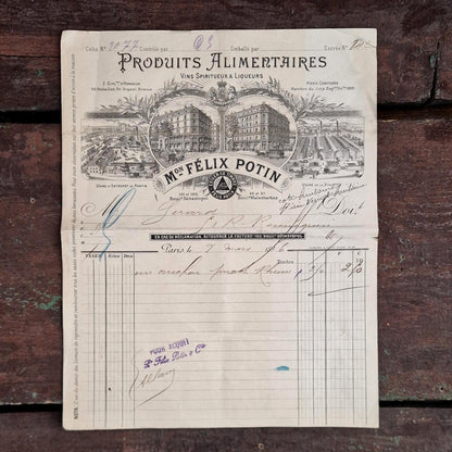 Ancienne facture illustrée « Félix Potin » - Paris - 1896
