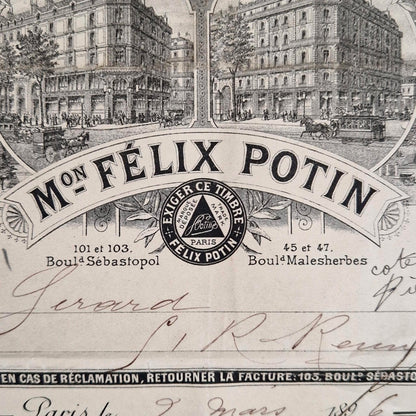 Ancienne facture illustrée « Félix Potin » - Paris - 1896